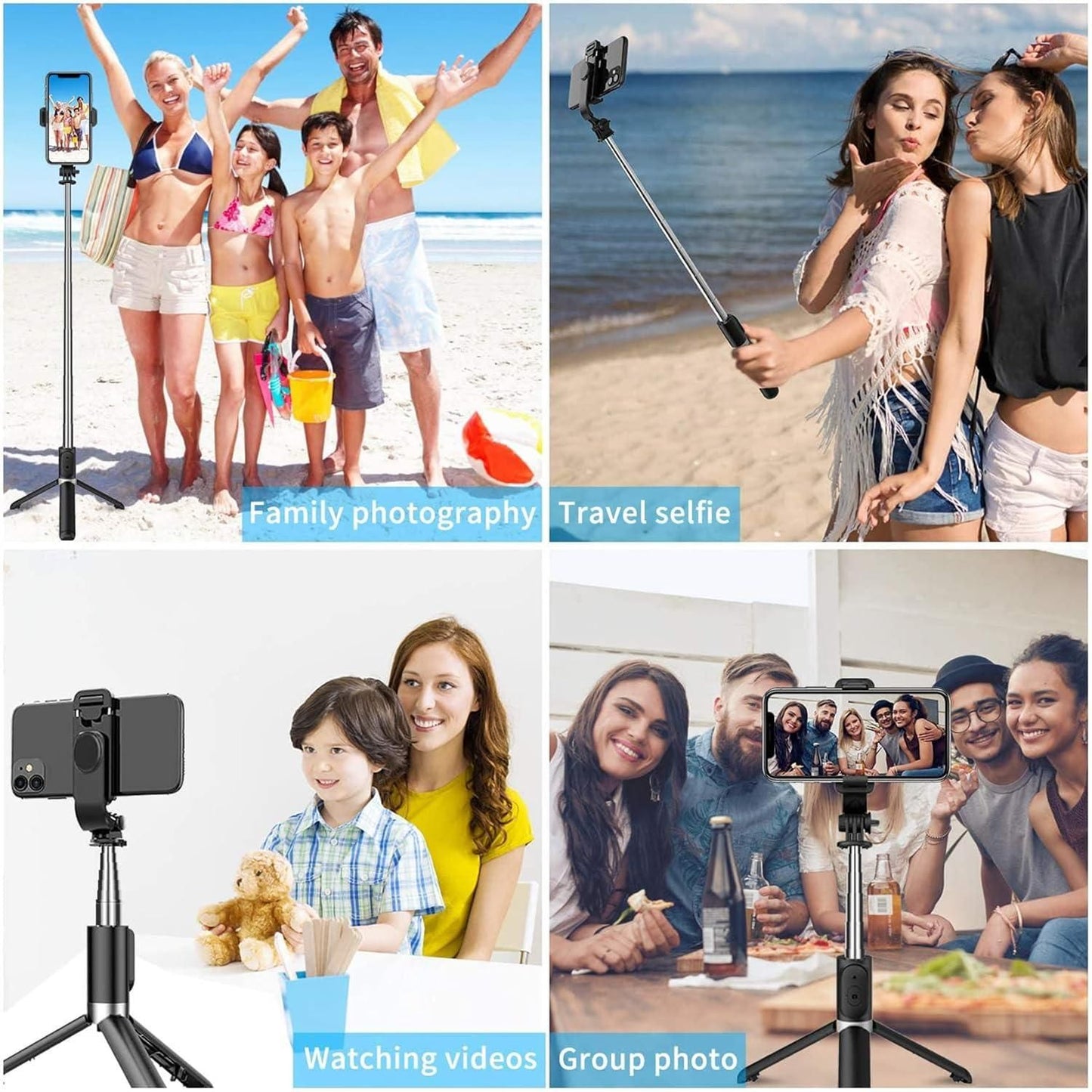 3-in-1 Selfie Stick Tripod with Bluetooth Remote